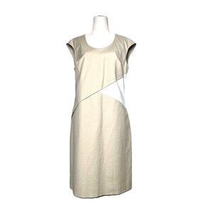 Piazza Sempione Shift Dress Made in Italy Designer Size 44 US 8 Luxury Career